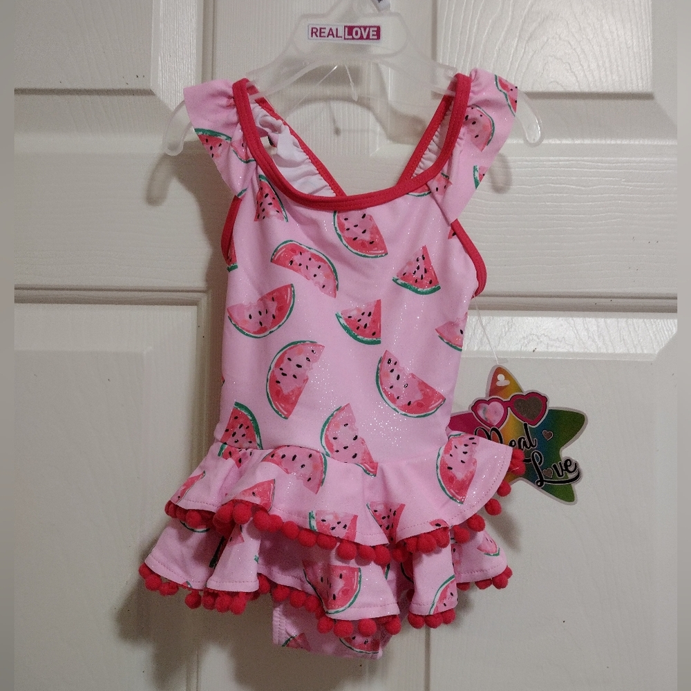 Pink Baby Girl Size 12 Months Watermelon 🍉 Print Swimsuit 🆕